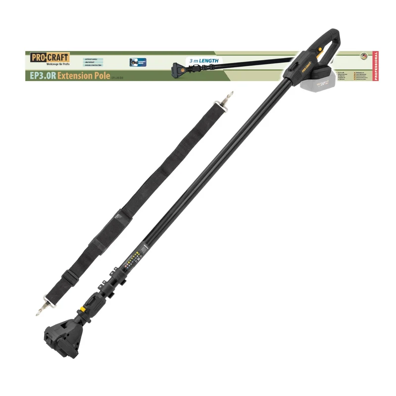 Rallonge télescopique Procraft EP3.0R, 1,2 - 3,0 m, orientable, pour tronçonneuse