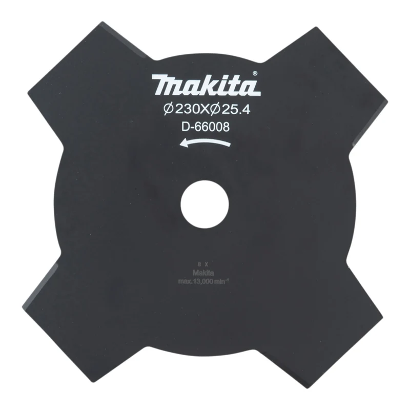 Lame à percussion Makita D-66008 à 4 dents, 230 x 25,4 mm, pour débroussailleuses et coupe-herbes