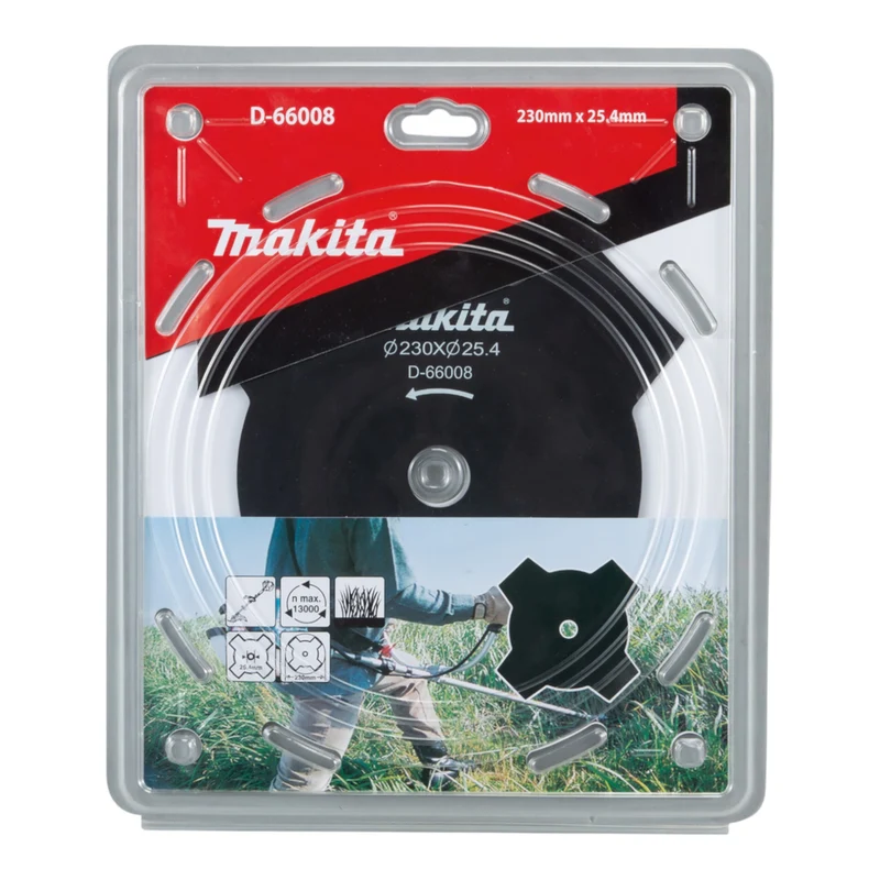 Lame à percussion Makita D-66008 à 4 dents, 230 x 25,4 mm, pour débroussailleuses et coupe-herbes