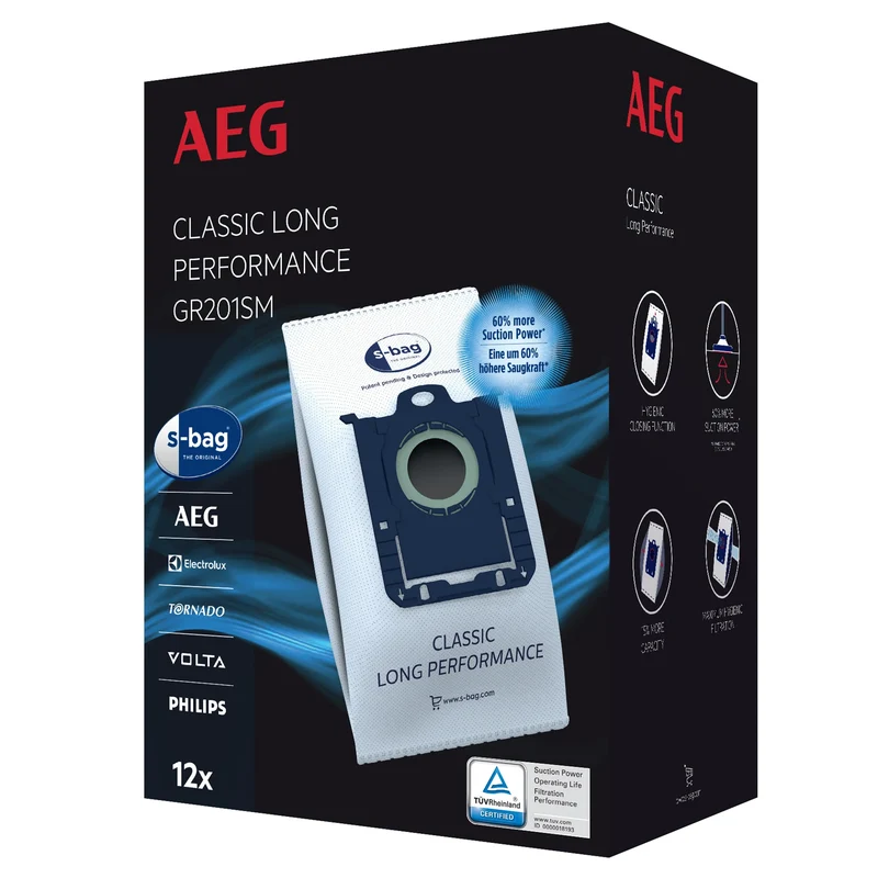 AEG GR201SM | S-BAG - 12 Sacs d´aspirateur