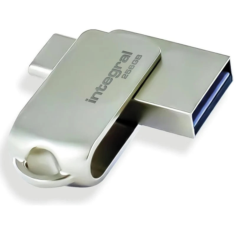 INTEGRAL - Clé USB - 256 GB - Argent - USB-A 3.1/3.0 + USB-C 3.1/3.0