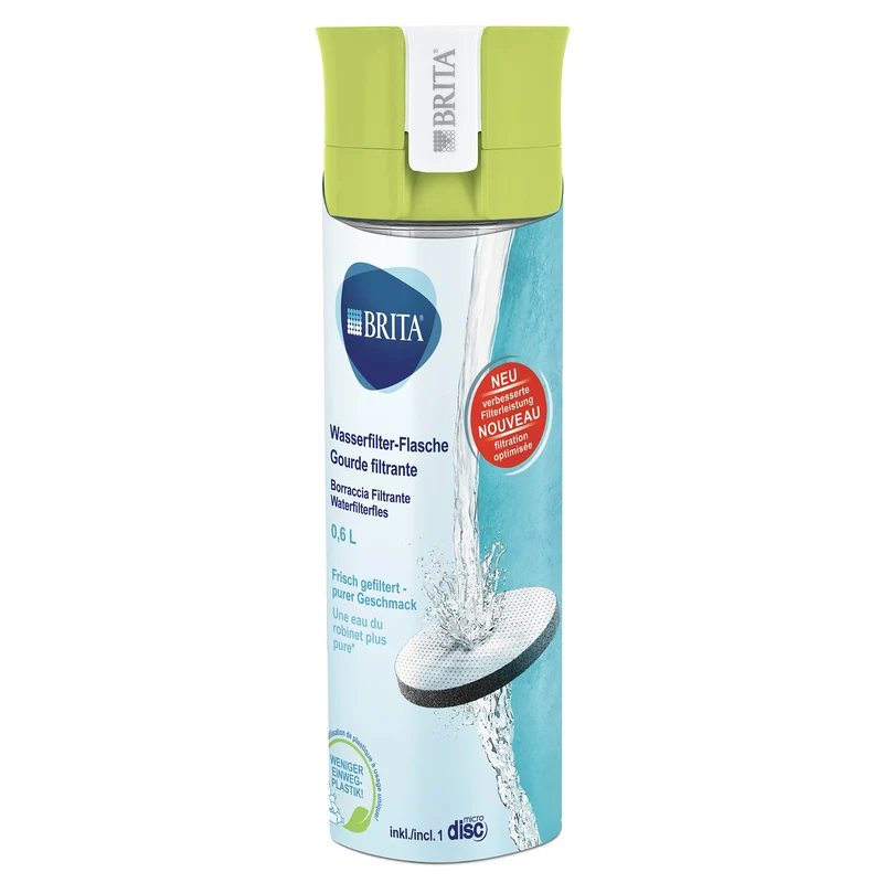 BRITA - Fill&Go - Gourde filtrante - 0,6 L - Vert - Filtre à eau inclus