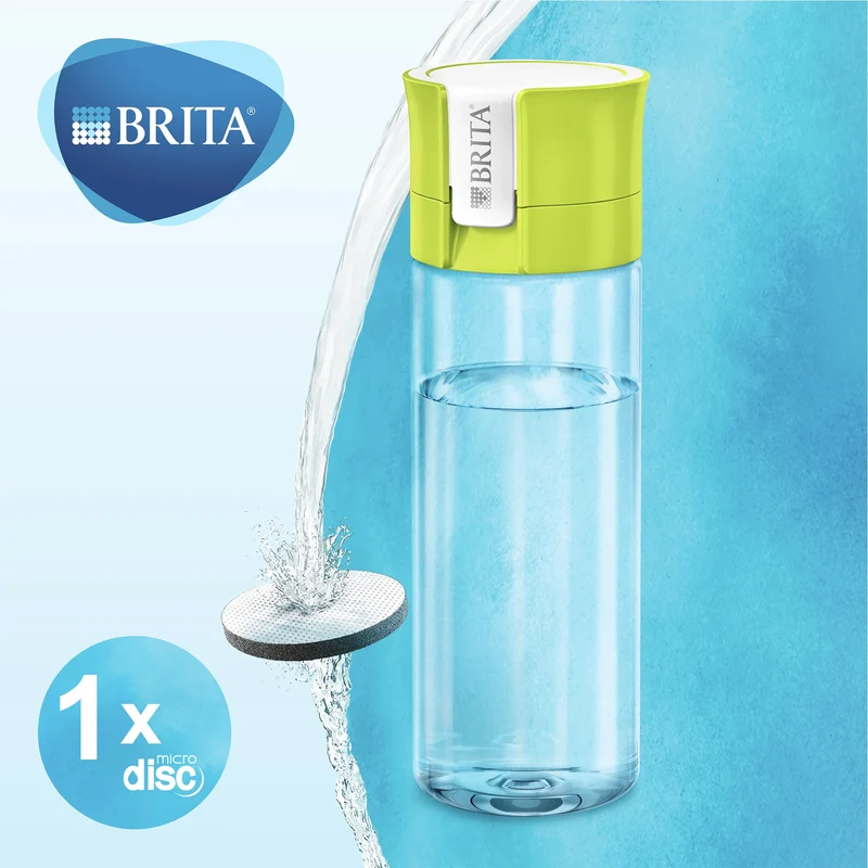 BRITA - Fill&Go - Gourde filtrante - 0,6 L - Vert - Filtre à eau inclus