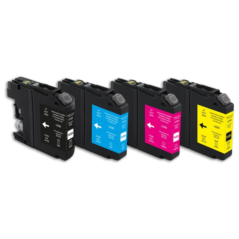 RECYCLECLUB Cartouche d'encre LC223 - Multipack - Noir + Bleu + Rouge + Jaune - Remplace Brother