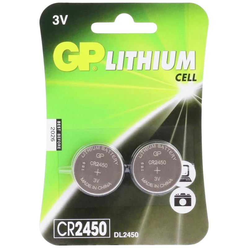 GP Lithium CR2450 | 2450 - Pack duo - 3 V - 610 mAh - Cellule bouton