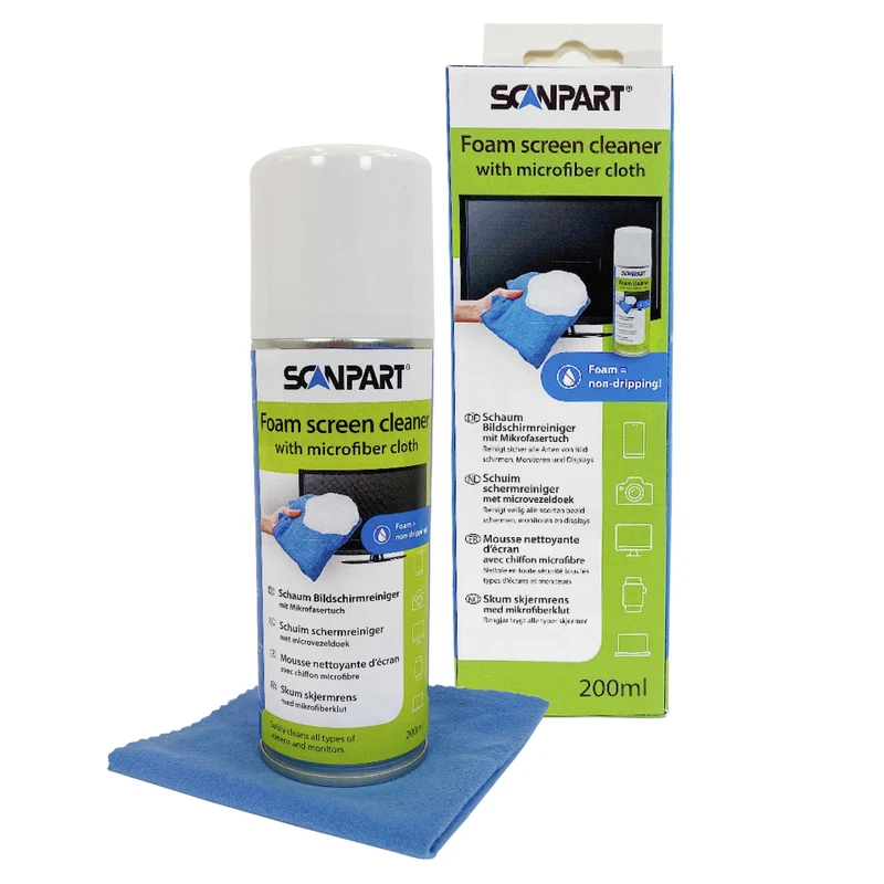 SCANPART - Nettoyant écran - Nettoyant mousse - 200 ml + chiffon
