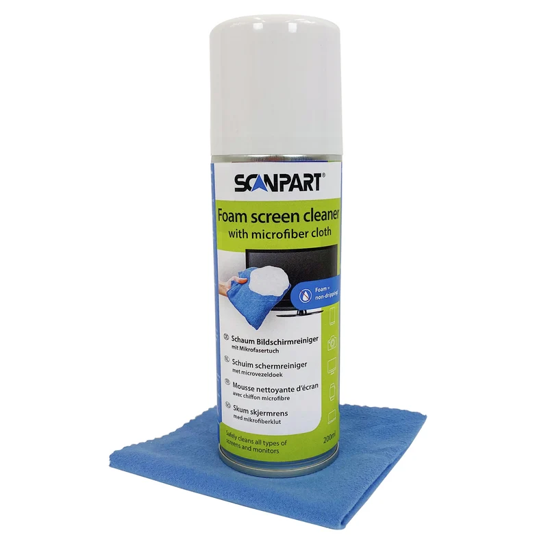 SCANPART - Nettoyant écran - Nettoyant mousse - 200 ml + chiffon