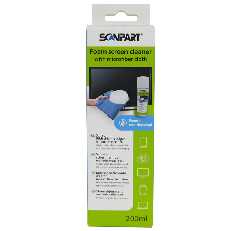 SCANPART - Nettoyant écran - Nettoyant mousse - 200 ml + chiffon