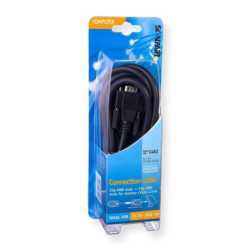 SCANPART - Câble du moniteur - Resolutie 640 x 480 VGA (Mâle) - VGA (Mâle) - 2,5 m