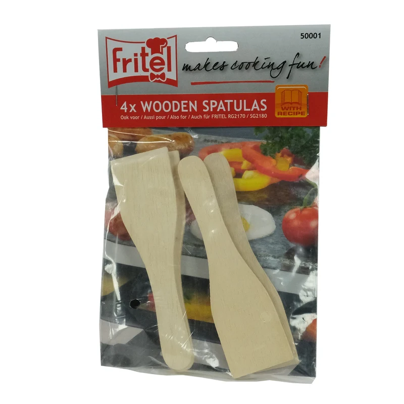 FRITEL - Spatules à raclette / Spatules Gourmet - Bois - Lot de 4
