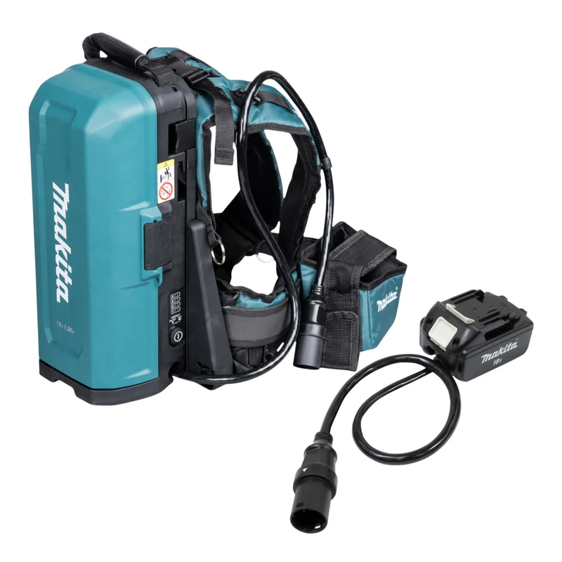 Sac à dos pour batterie Makita PDC 01 36 V (2x 18 V) + adaptateur de batterie 18 V (191A59-5) Solo - sans batterie, sans chargeur