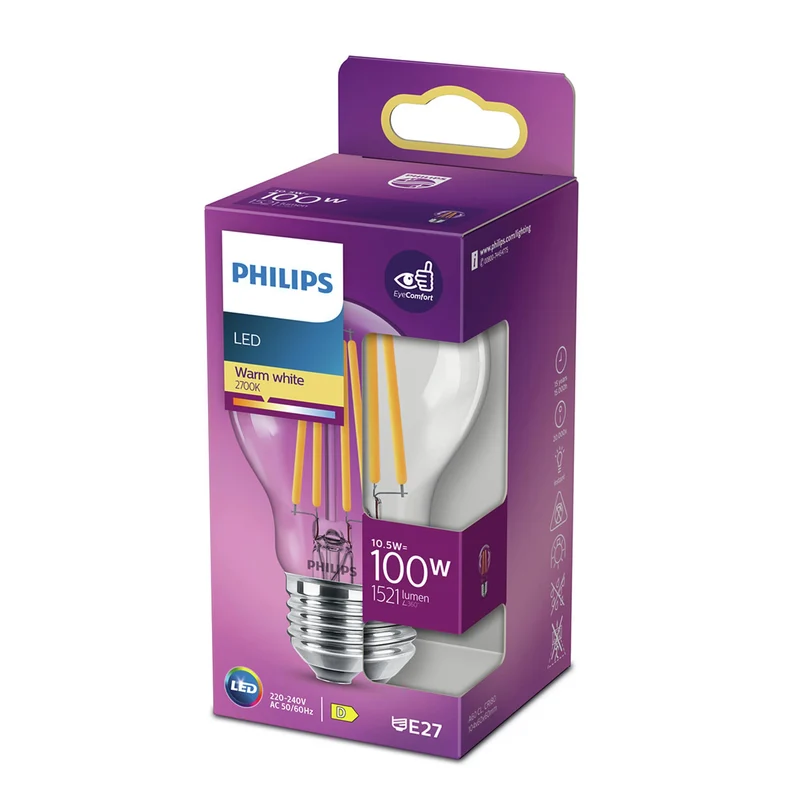 PHILIPS - Light Bulb - E27 - 100 W - 1521 Lumen - 2700 K - Bright - Bulb