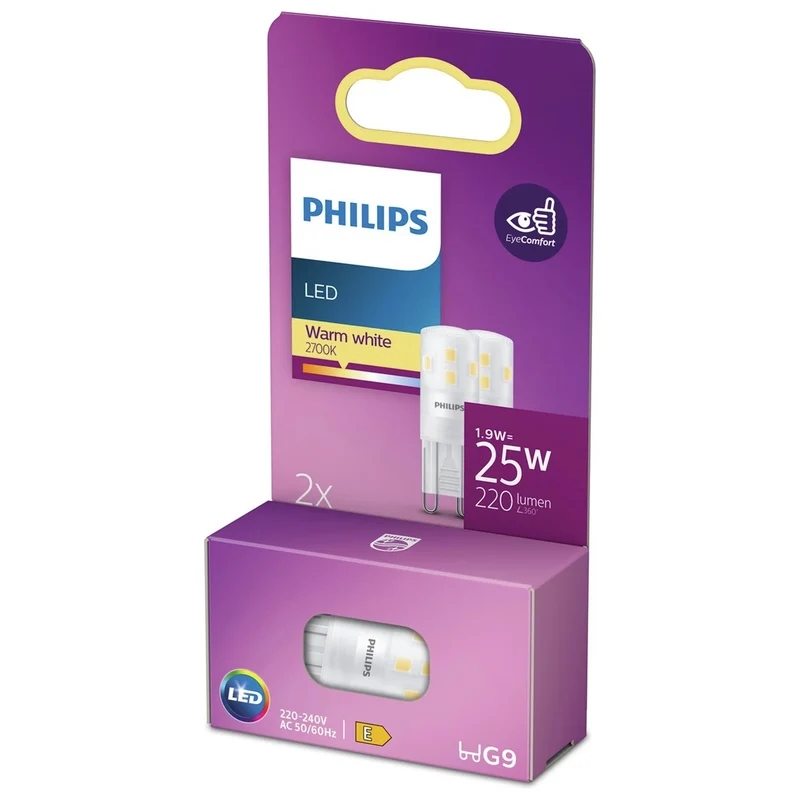 PHILIPS - Capsule - G9 - 25 W - 220 Lumen - 2700 K - Frosted - Capsule - Duo Pack