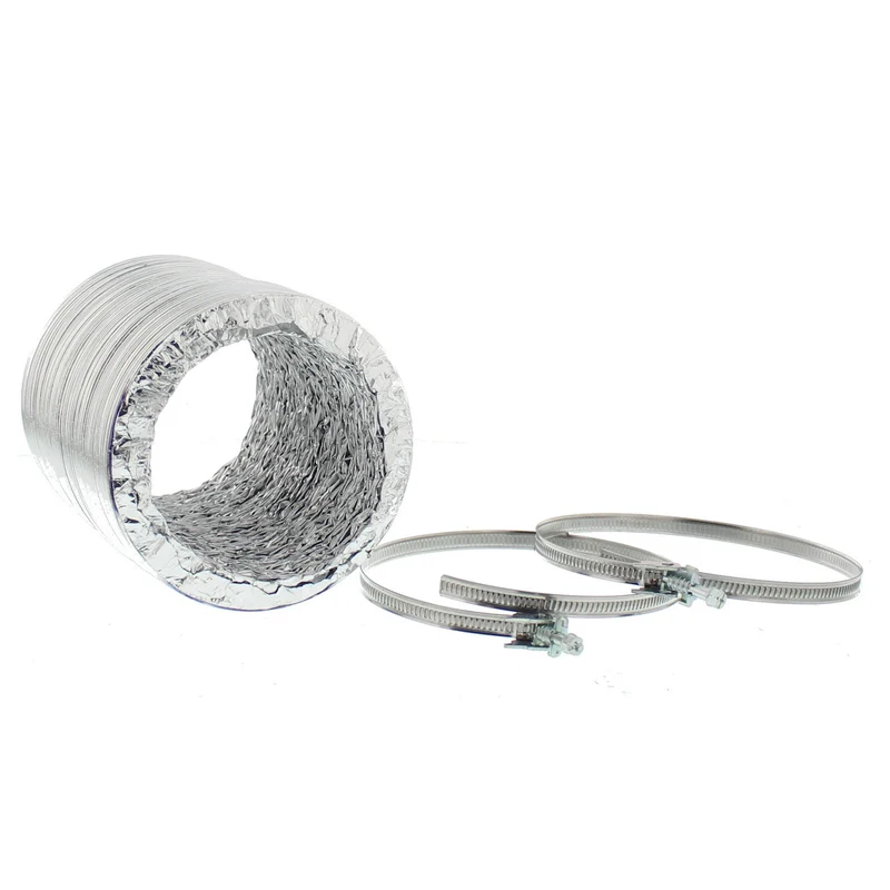 SCANPART - Tuyau d'évacuation - 1,5 m - 125 mm - Aluminium - Argent