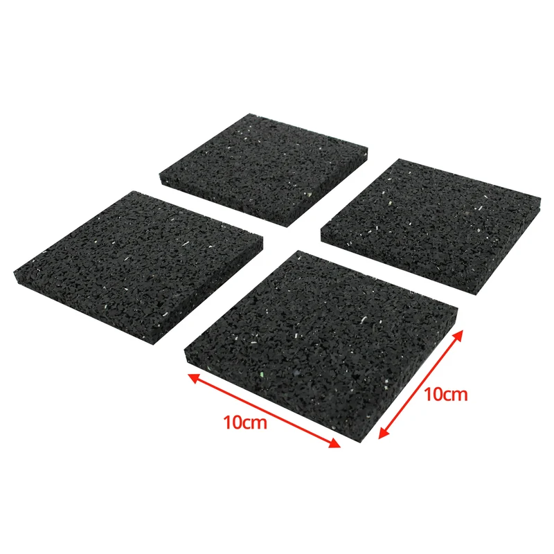 SCANPART - Patins antidérapants et anti-vibrations - Carrés - 10 x 10 cm - Noirs - Lot de 4