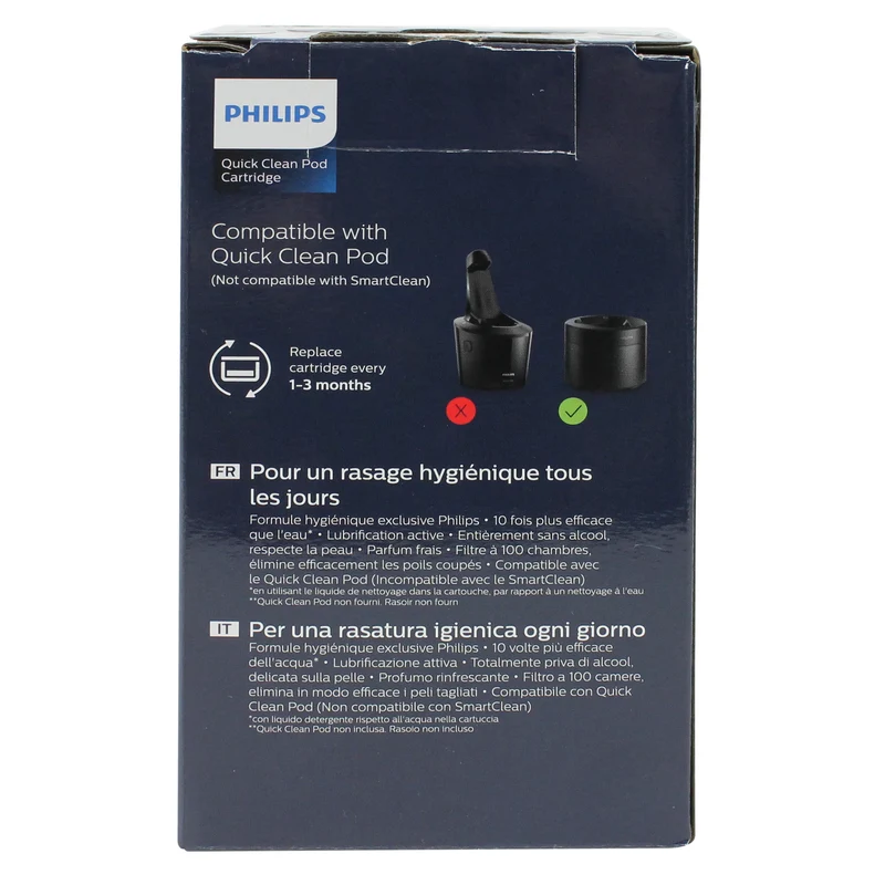 PHILIPS - Quick Clean Pod - CC13/50 - Nettoyeur pour rasoir électrique - 3 Pièces