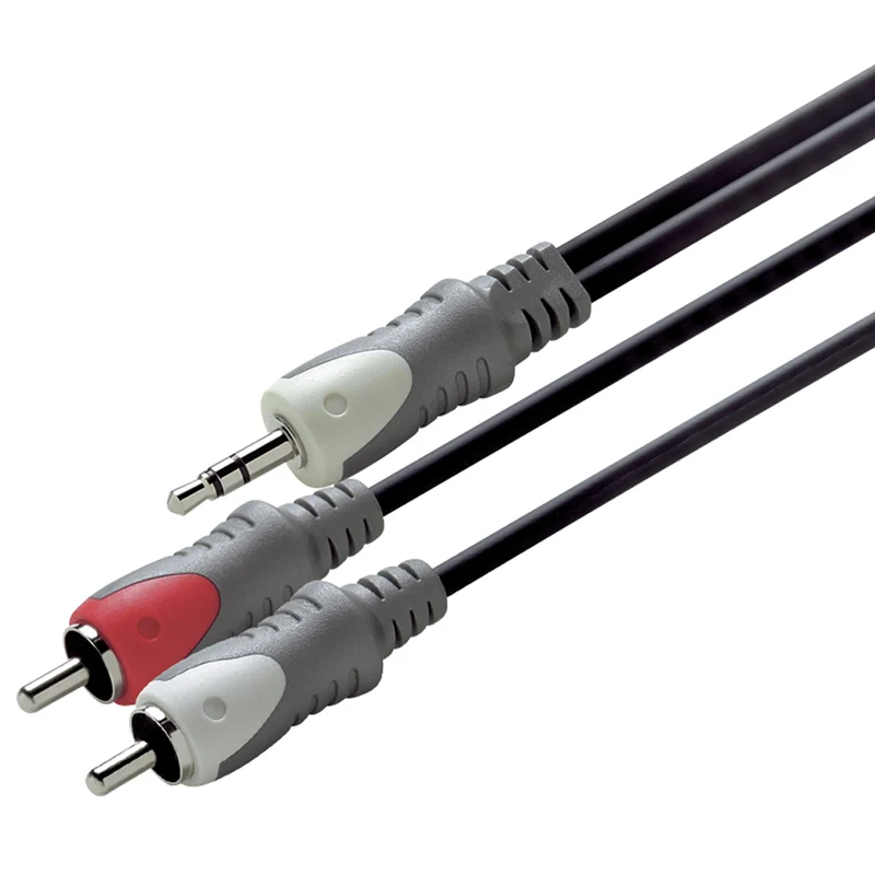 SCANPART - Câble audio - Câble adaptateur - 3.5 mm Jack (Mâle) - 2 x Bouchon Tulipe (Mâle) - 1,5 m