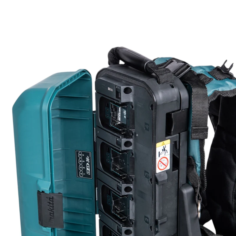 Sac à dos pour batteries Makita PDC 01 36 V (2x 18 V) + adaptateur de batterie 18 V + 4 batteries 3,0 Ah + chargeur