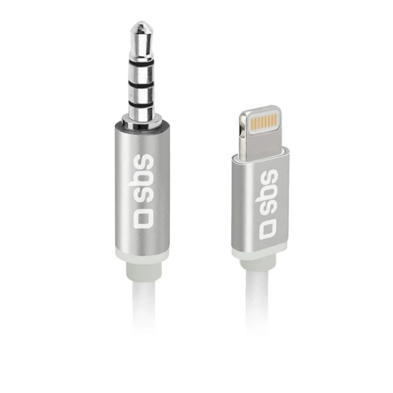SBS - Câble de chargement et de données - 3.5 mm Jack (Mâle) - Lightning (Mâle) - 1,0 m