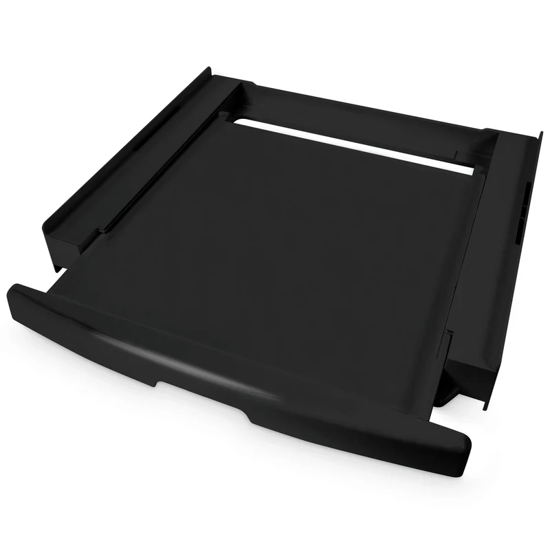 SCANPART - Kit de superposition lave linge seche linge - Plastique - Avec plan de travail - Noir - Également pour les sèche-linge à pompe à chaleur - Sangle de tension incluse