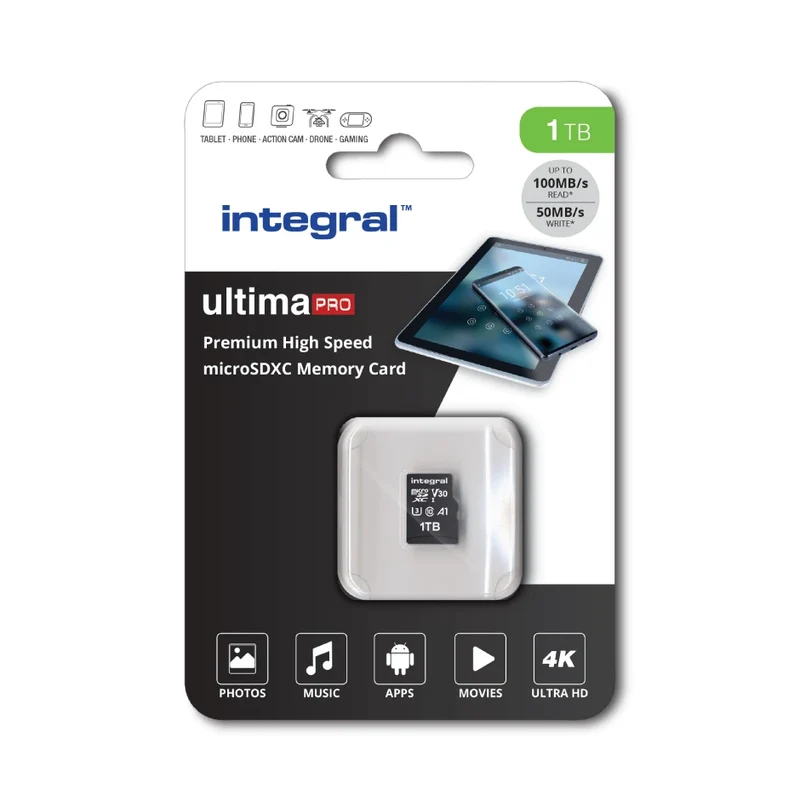 INTEGRAL - Carte mémoire microSD - 1 TB - SDXC - V30