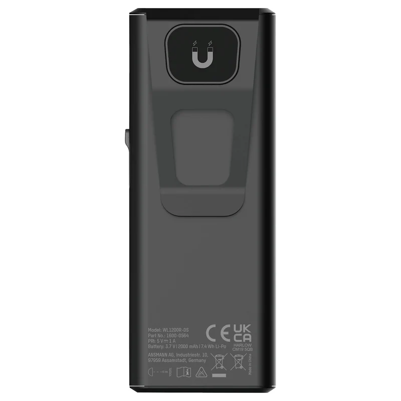 ANSMANN - Lampe torche - Lampe de travail - WL1200R-DS - 1200 lumens - Noire - Rechargeable