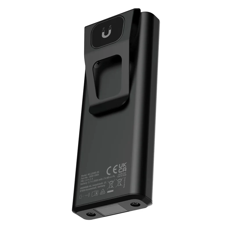 ANSMANN - Lampe torche - Lampe de travail - WL1200R-DS - 1200 lumens - Noire - Rechargeable