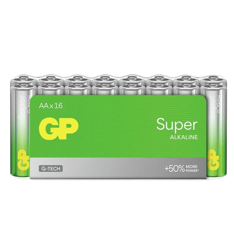 GP Super Alkaline AA | LR06 - Multipack - 16 Pièces - 1.5 V - 2900 mAh Batterie