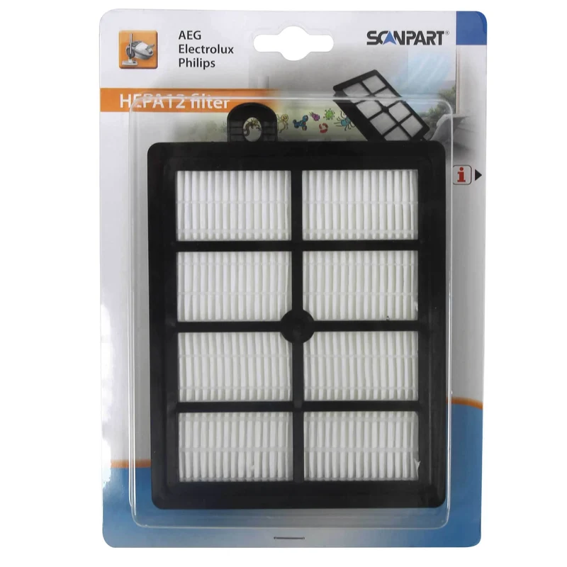 SCANPART Filtre d'échappement AEF12 - Suitable for AEG|Electrolux|Tornado|Volta|Philips EFH12|FC8038|H12