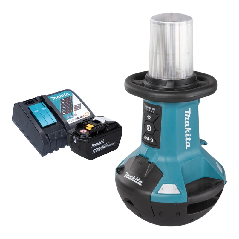 Makita DML 810 Z Lampe LED à batterie 18 / 36 V (2 x 18 V) 5500 lm IP54 + 1 batterie 9,0 Ah + chargeur