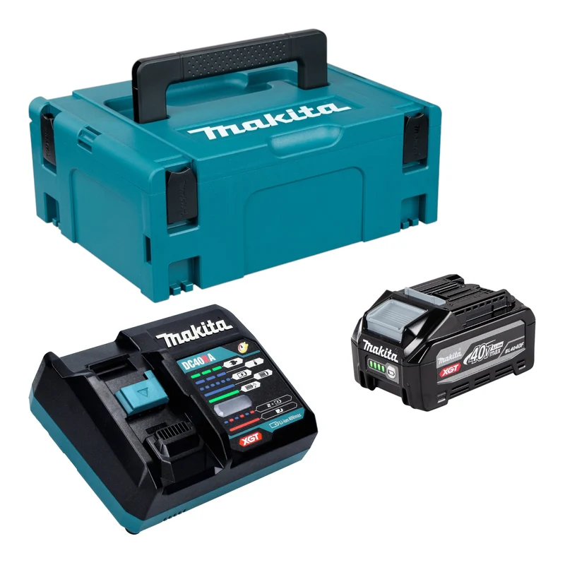 Kit Makita Power Source 1x batterie BL 4040 F 40 V max. 4,0 Ah XGT (1910N6-8) + chargeur DC 40 RA (191E07-8) + Makpac