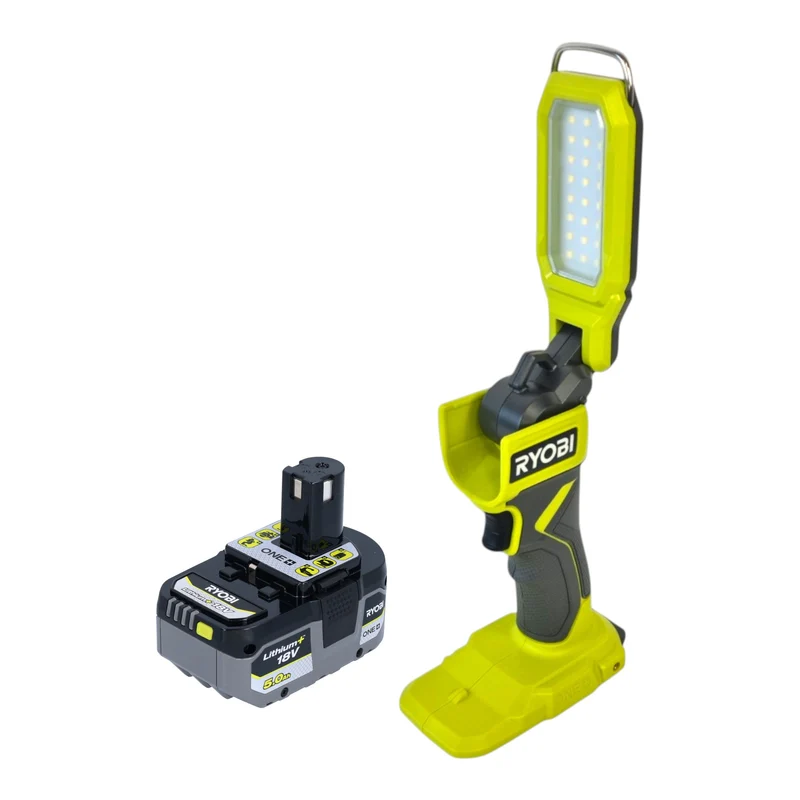 Lampe de chantier sans fil RYOBI RSL18-0 18 V 800 lumens + 1 batterie 5,0 Ah - sans chargeur