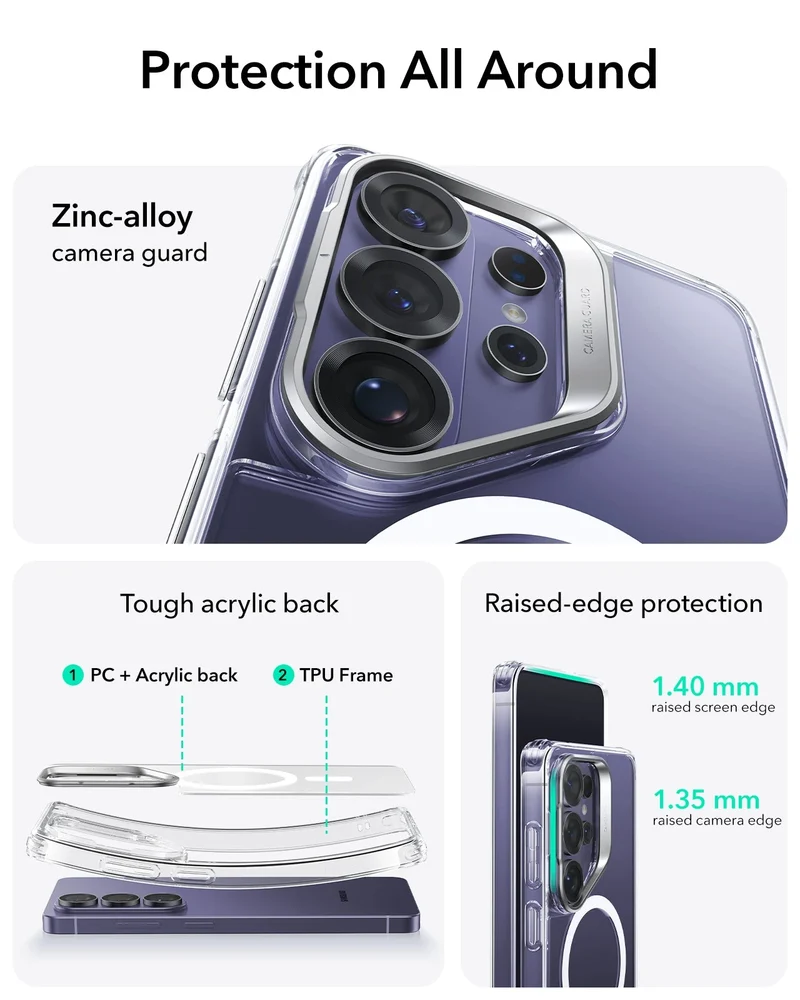 Galaxy S26 Ultra Classic Hybrid Magnetic Case (Stash Stand) - Clear