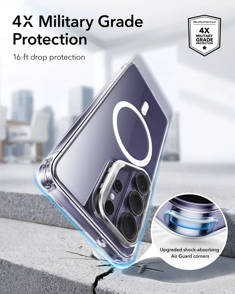Galaxy S26 Ultra Classic Hybrid Magnetic Case (Stash Stand) - Clear