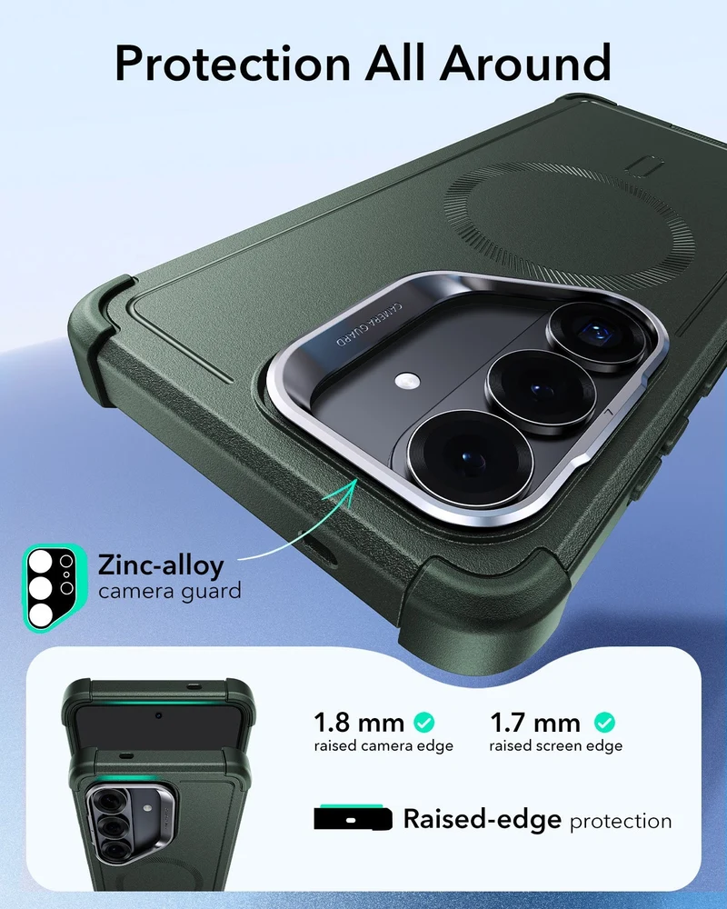 Galaxy S26 Cyber Tough Magnetic Case (Stash Stand) - Olive Green
