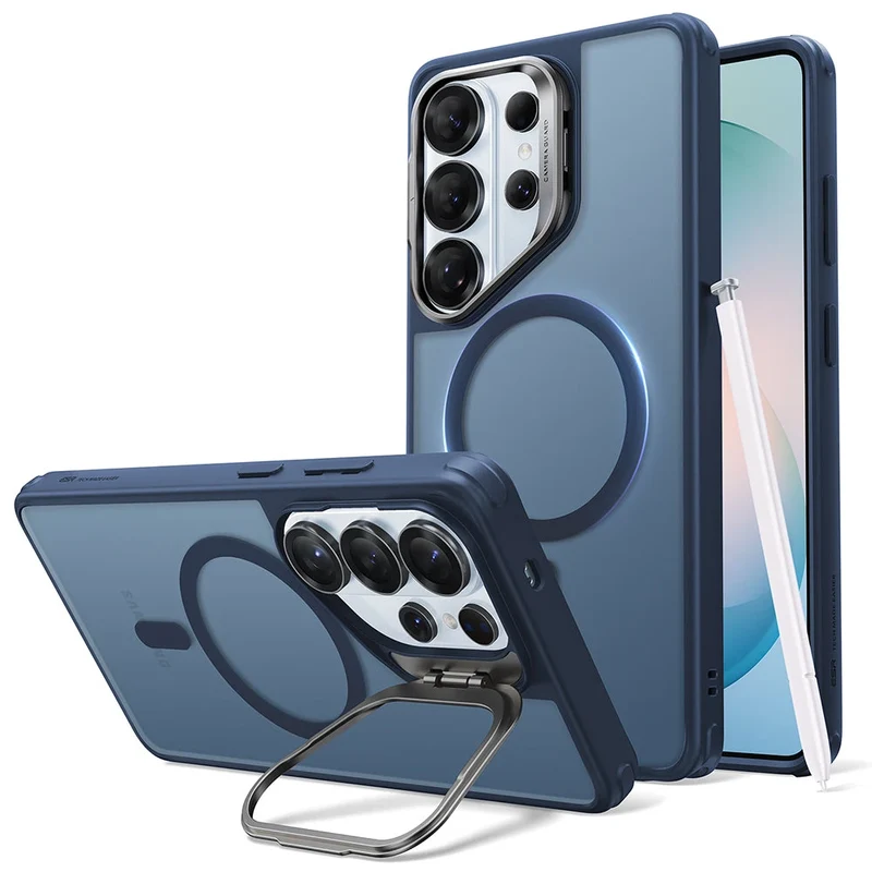 Galaxy S26 Ultra Classic Hybrid Magnetic Case (Stash Stand) - Frosted Blue