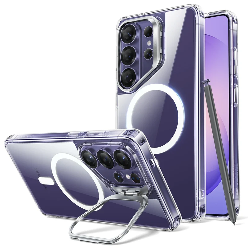 Galaxy S26 Ultra Classic Hybrid Magnetic Case (Stash Stand) - Clear