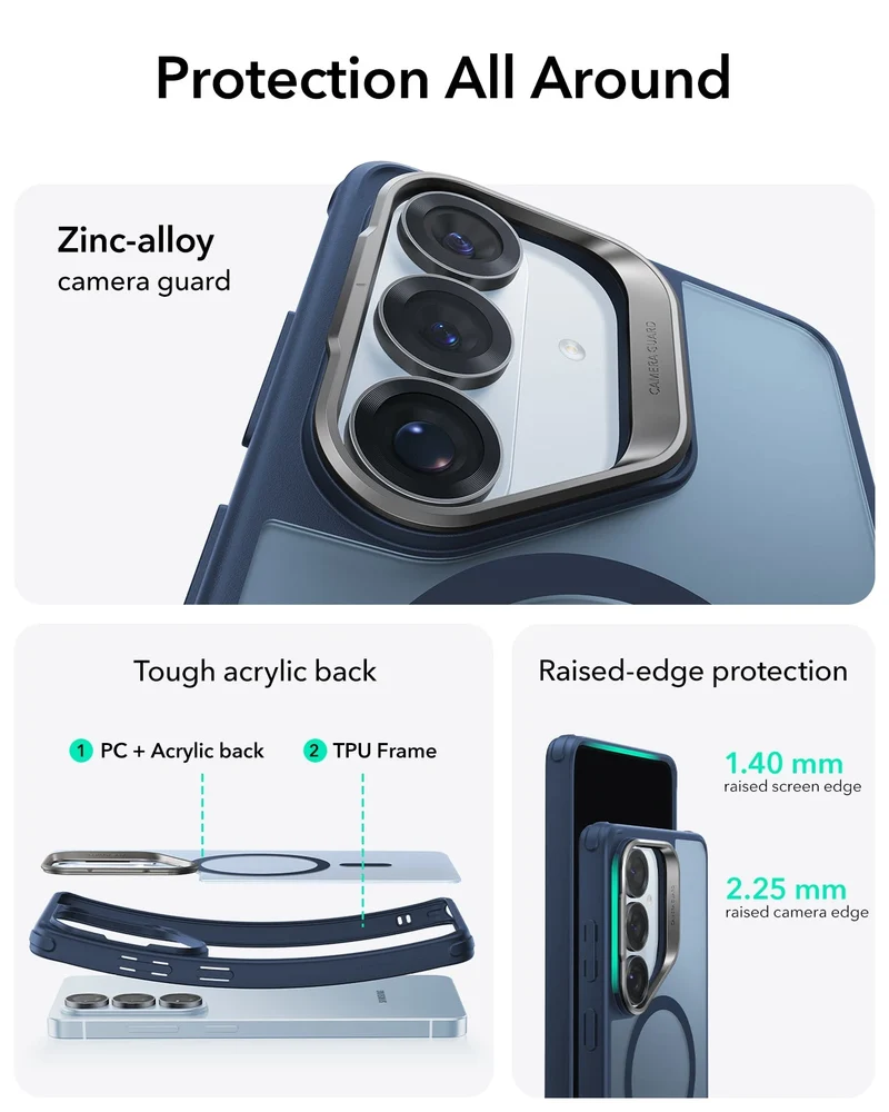 Galaxy S26 Plus Classic Hybrid Magnetic Case (Stash Stand) - Frosted Blue