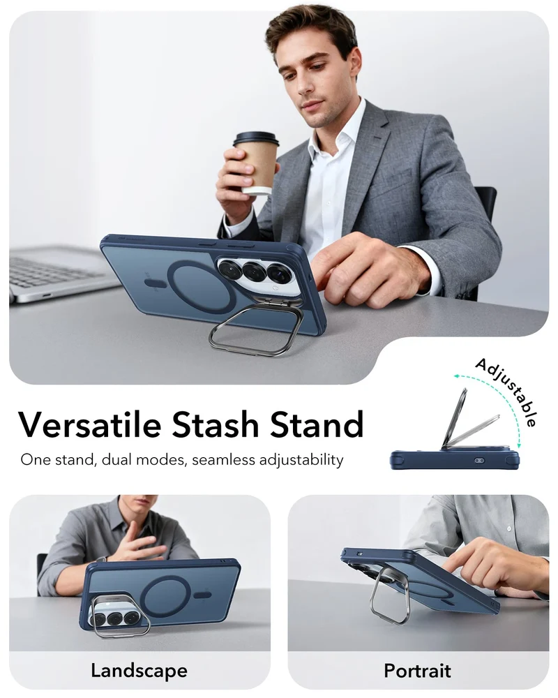Galaxy S26 Plus Classic Hybrid Magnetic Case (Stash Stand) - Frosted Blue