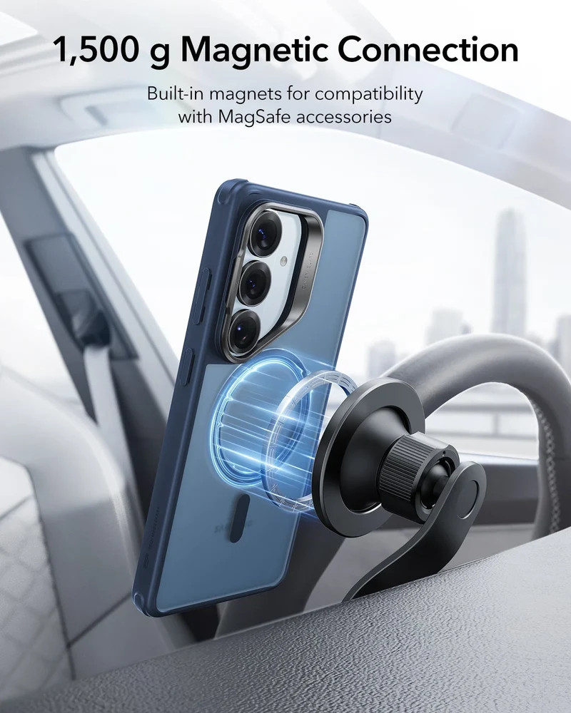 Galaxy S26 Plus Classic Hybrid Magnetic Case (Stash Stand) - Frosted Blue