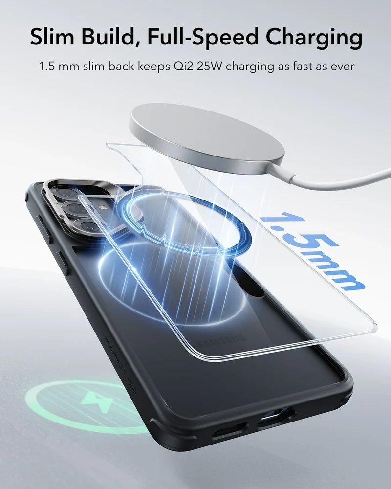Galaxy S26 Plus Classic Hybrid Magnetic Case (Stash Stand) - Clear Black