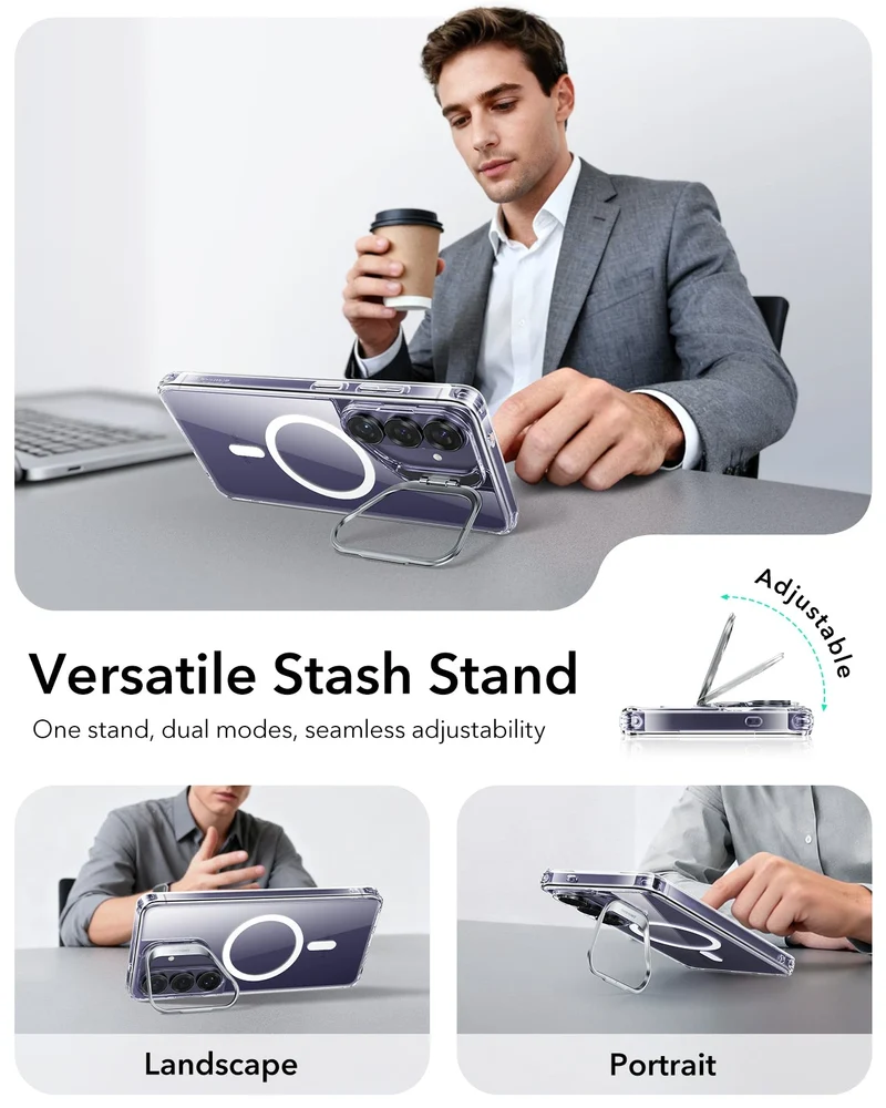 Galaxy S26 Plus Classic Hybrid Magnetic Case (Stash Stand) - Clear