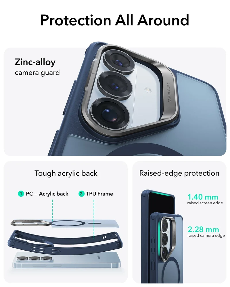 Galaxy S26 Classic Hybrid Magnetic Case (Stash Stand) - Frosted Blue