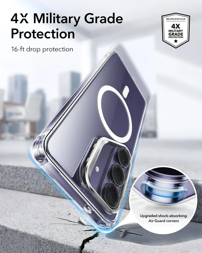 Galaxy S26 Classic Hybrid Magnetic Case (Stash Stand) - Clear