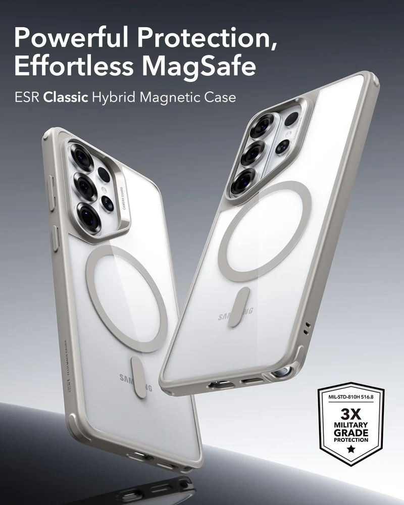 Galaxy S26 Ultra Classic Hybrid Magnetic Case - Clear Grey