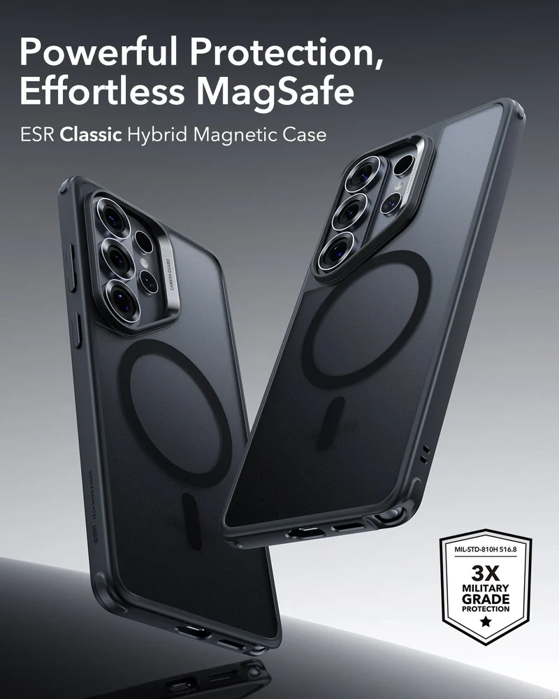 Galaxy S26 Ultra Classic Hybrid Magnetic Case - Frosted Black