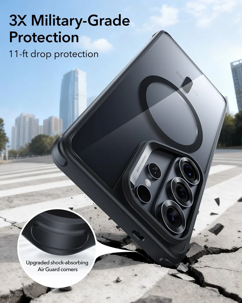 Galaxy S26 Ultra Bundle Classic Hybrid Magnetic Case and Armorite® Screen Protector - Clear Black
