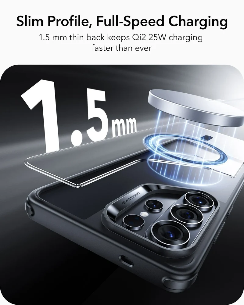 Galaxy S26 Ultra Bundle Classic Hybrid Magnetic Case and Armorite® Screen Protector - Clear Black