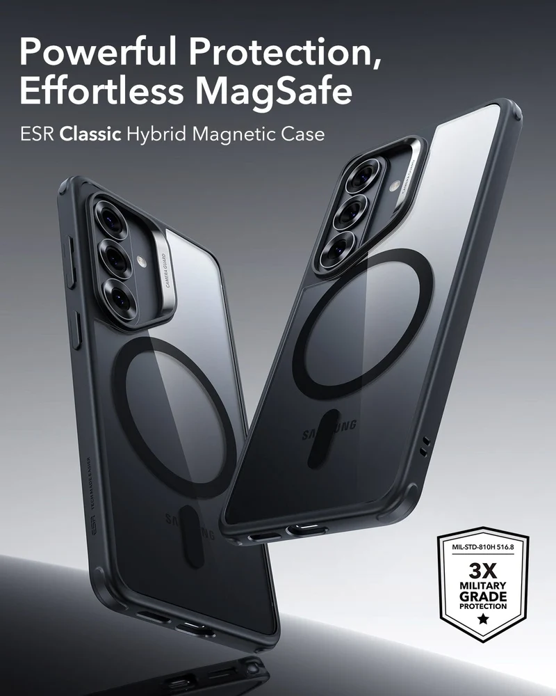 Galaxy S26 Plus Classic Hybrid Magnetic Case - Clear Black