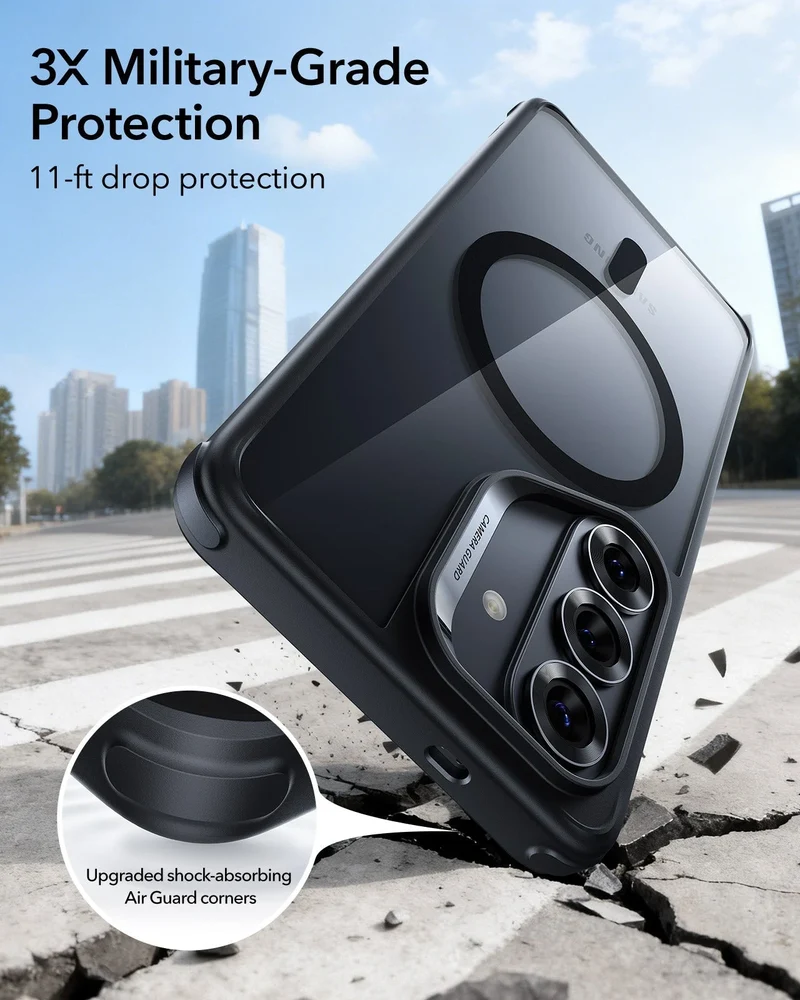 Galaxy S26 Classic Hybrid Magnetic Case - Clear Black